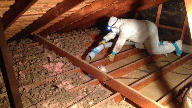 Insulation Removal Attic Cleaning Foam Removal Removing Attic Insulation Service And Cost in Sunnyvale California